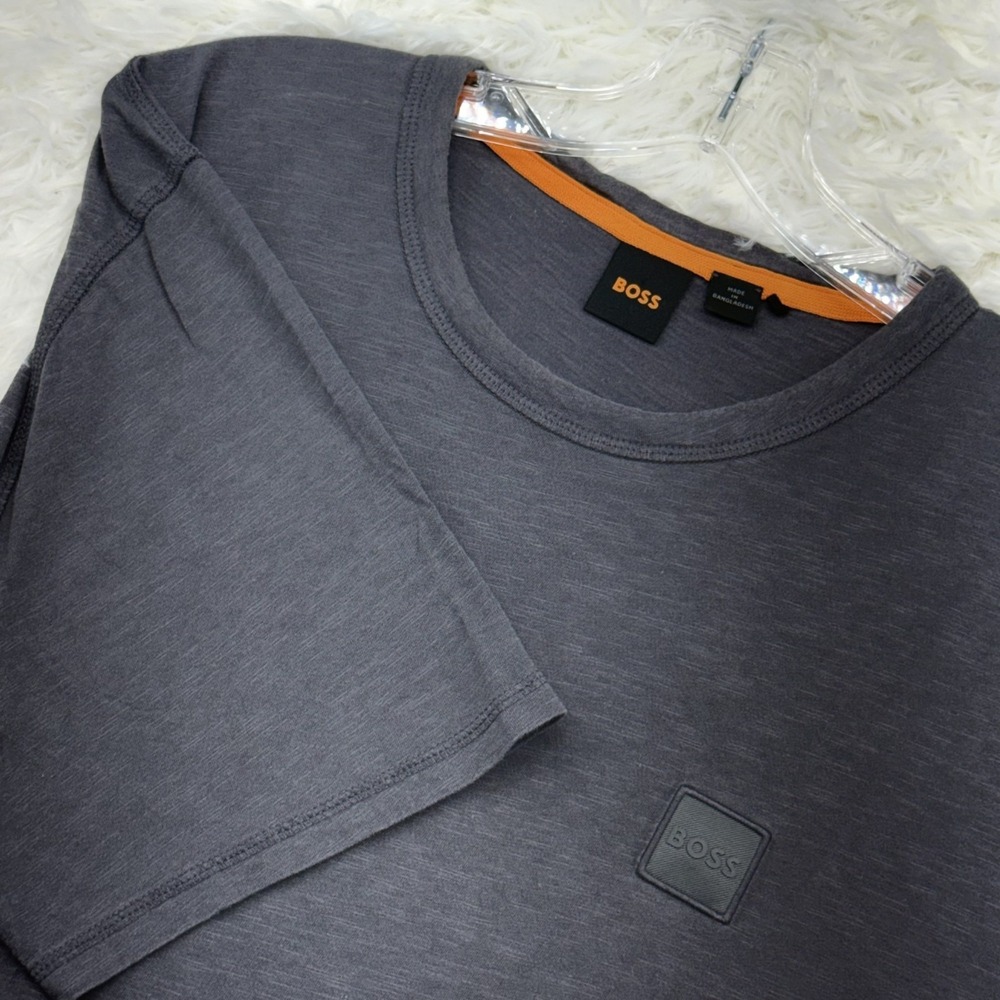 BOSS Hugo Boss T-Shirt Mens XXL Gray Cotton Crewneck Short Sleeve Logo Tee